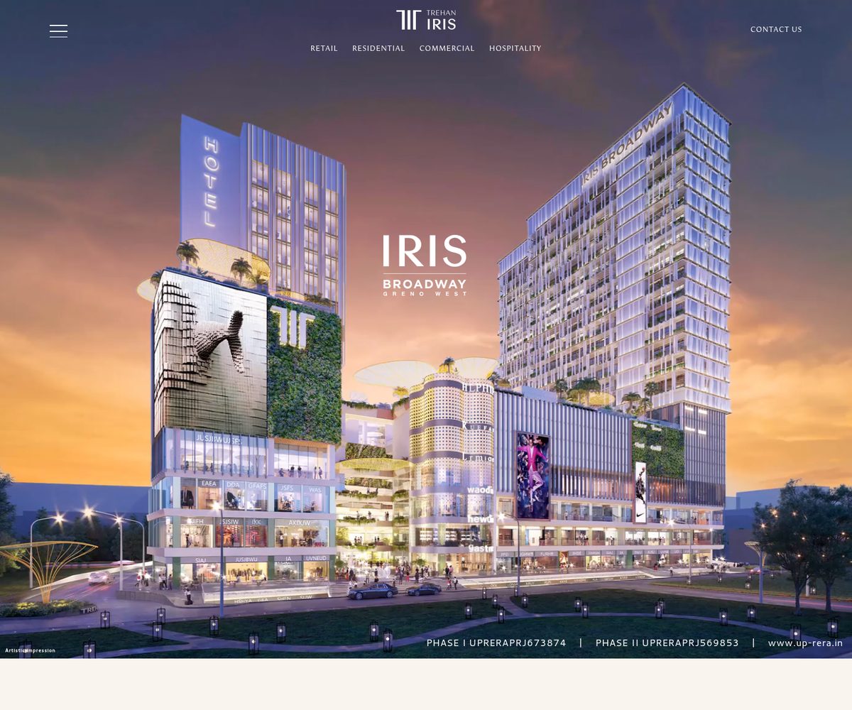 Screenshot of official Iris Broadway Greno West page